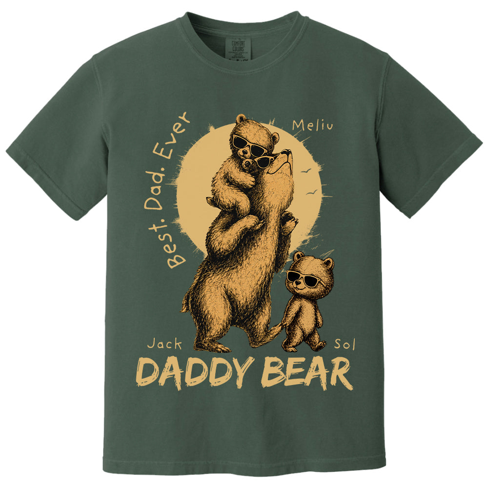 Daddy Bear Best Dad Ever Personalized Shirt Father's Day Gifts for Dad Funny Papa Shirt T1807 T24