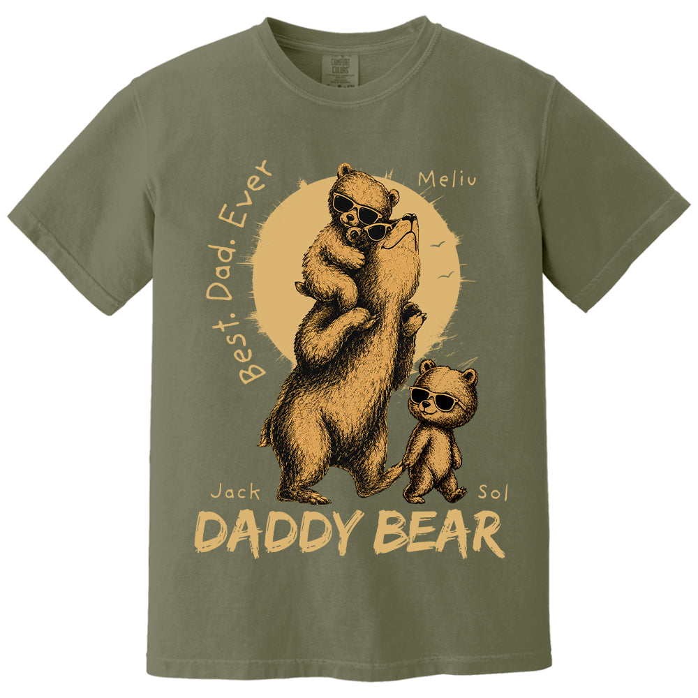 Daddy Bear Best Dad Ever Personalized Shirt Father's Day Gifts for Dad Funny Papa Shirt T1807 T24