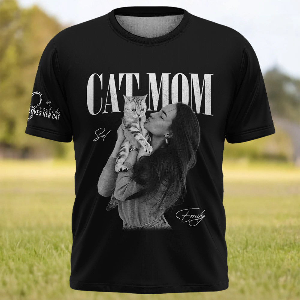 Cat Mom Cat Dad - Washed Tee Retro Bootleg Shirt For Cat Lovers T1807