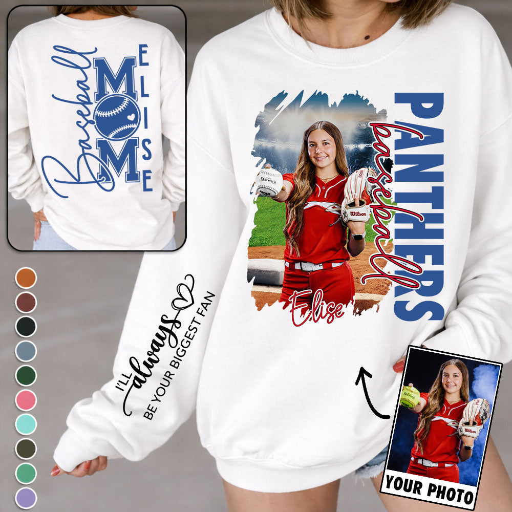 Custom Photo Baseball Shirt, Personalized Baseball Mom Shirt, Baseball Hoodie, Baseball Dad Sweatshirt T1807