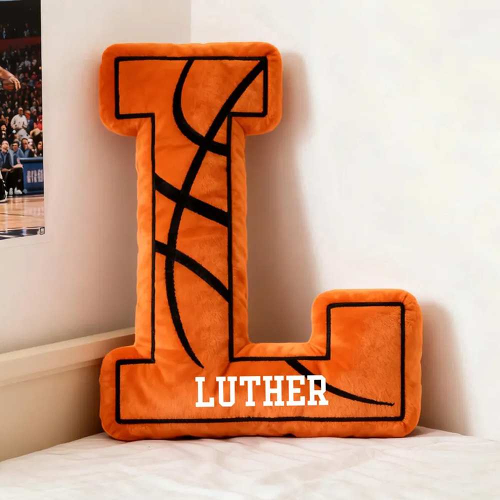 Custom Initial Basketball Pillow, Basketball Lover Player Gift - Custom Ugly Plush Pillow For Basketball Player Hv01