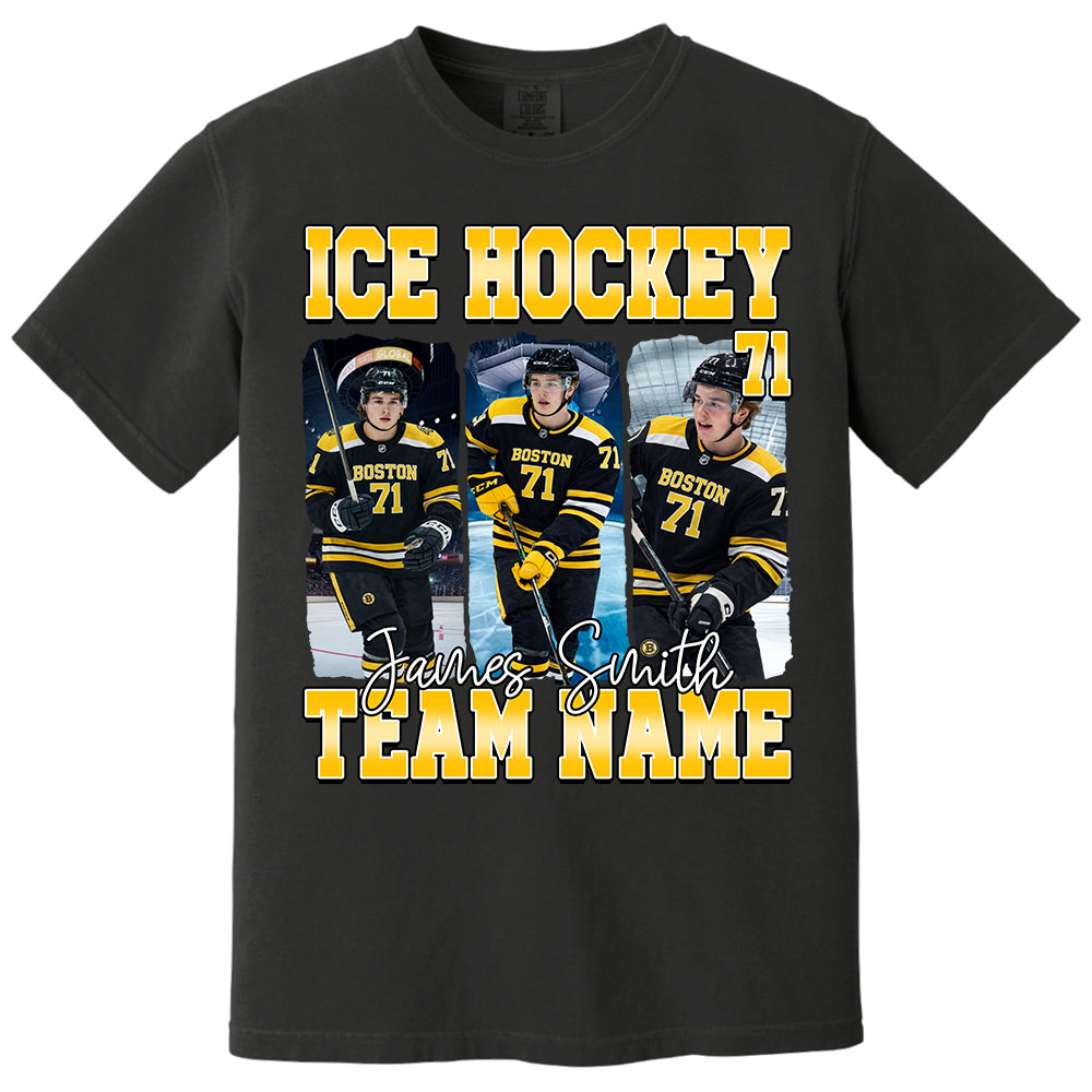 Personalized Ice Hockey Shirt, Custom Photo And Team Name For Ice Hockey Mom Sport Family Na02