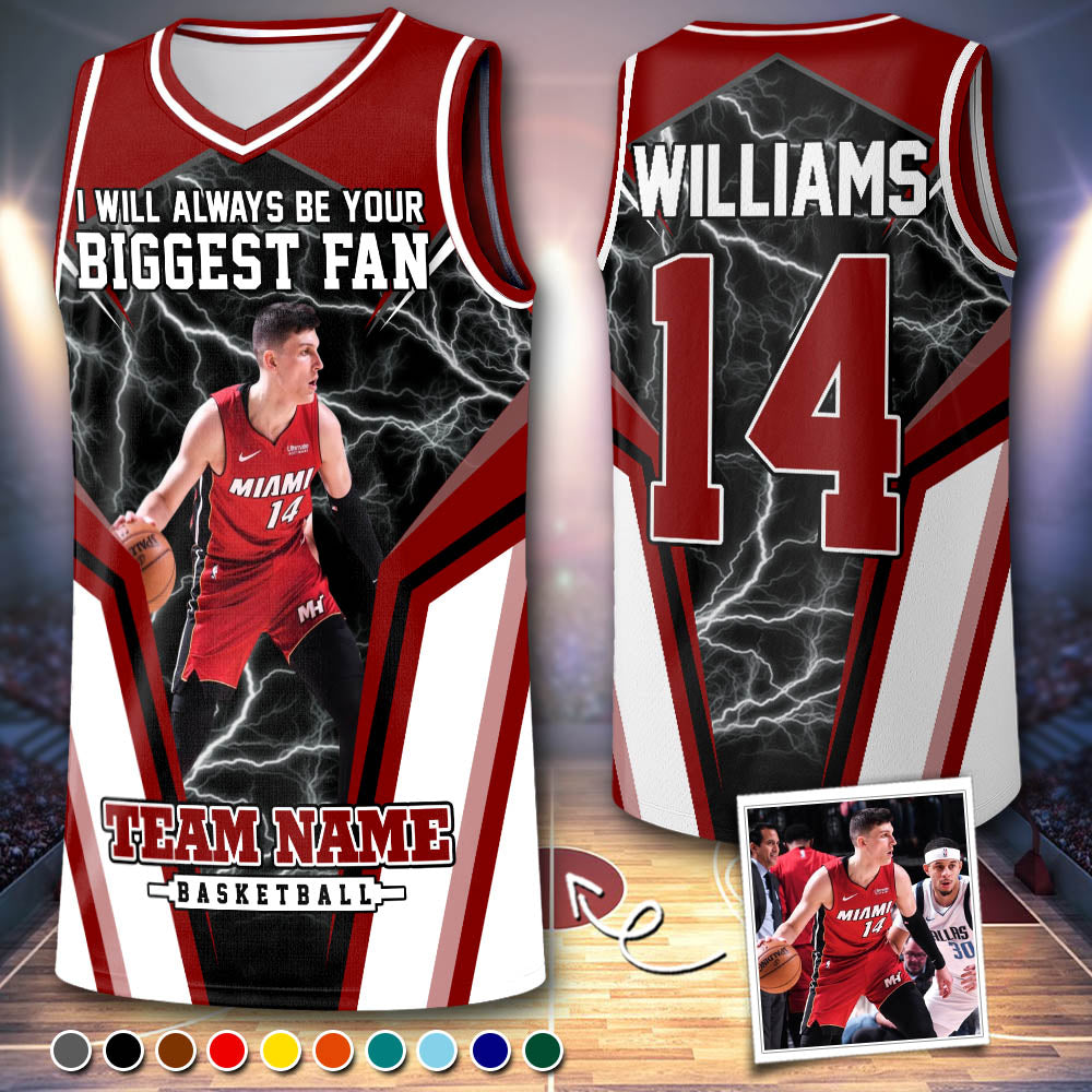 I Will Always Be Your Biggest Fan Personalized Basketball Jersey For Football Mom Grandma Sport Family