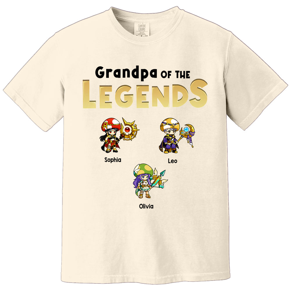 Personalized Father of the Legends Shirt, Custom Gamer Dad Tee With Kids Names, RPG Character Father's Day Gift From Kids, Gaming Papa TH23