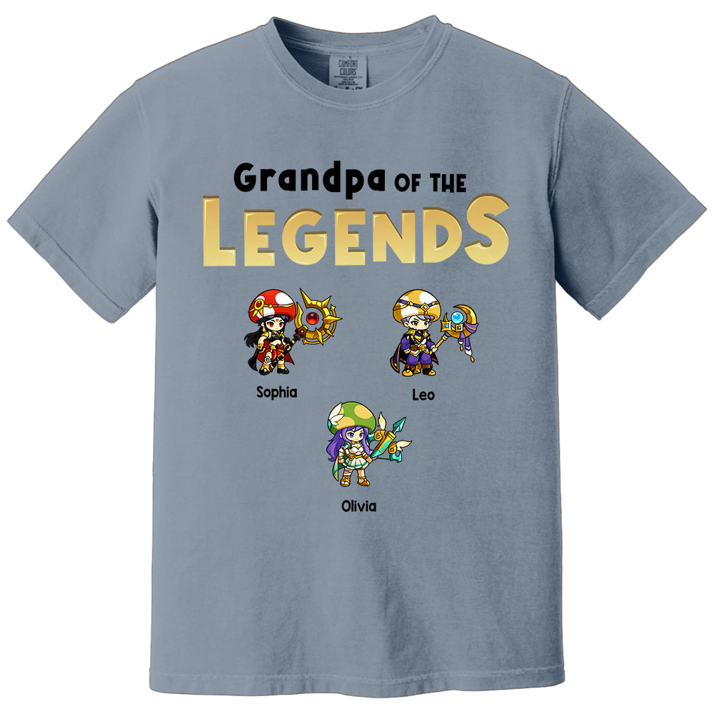 Personalized Father of the Legends Shirt, Custom Gamer Dad Tee With Kids Names, RPG Character Father's Day Gift From Kids, Gaming Papa TH23