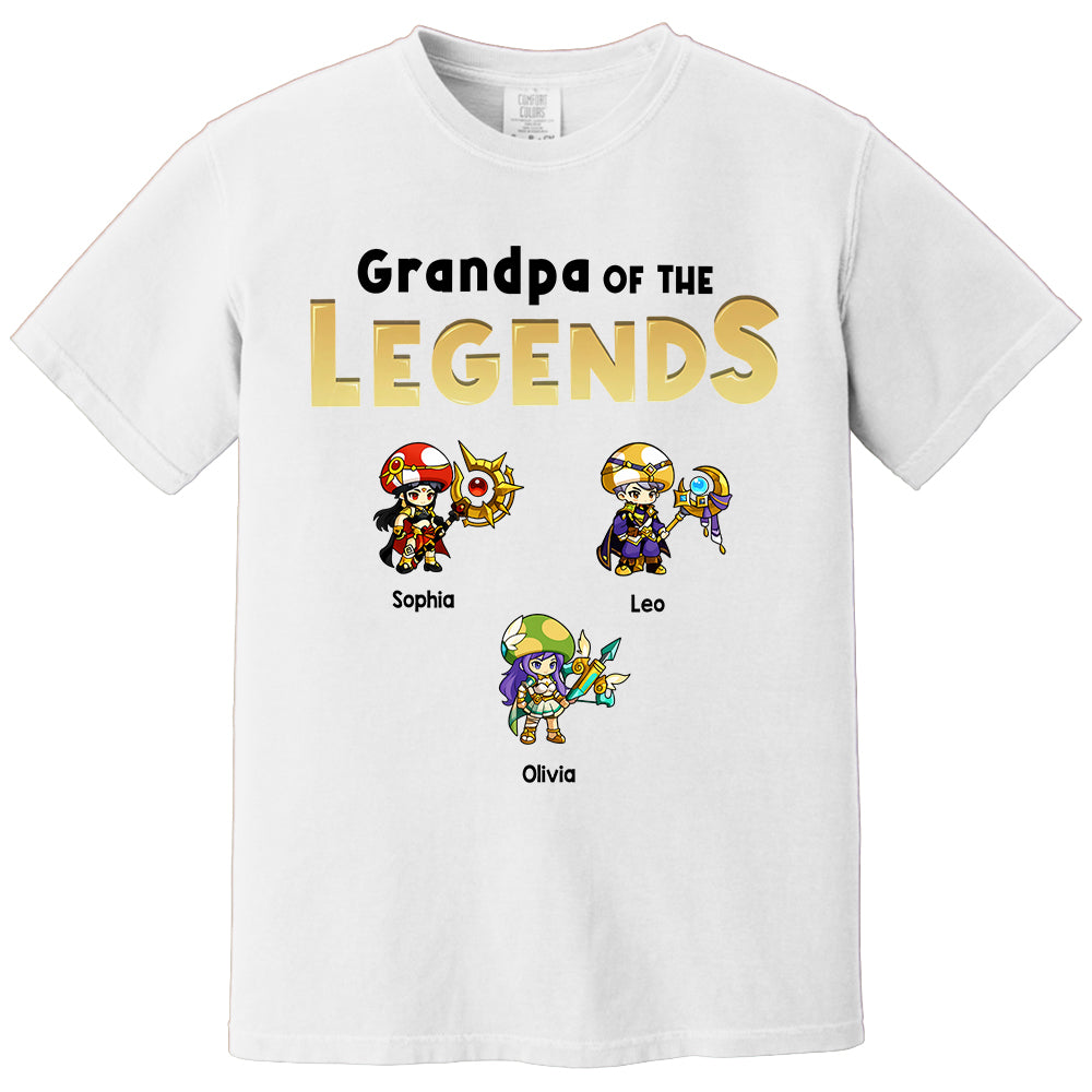 Personalized Father of the Legends Shirt, Custom Gamer Dad Tee With Kids Names, RPG Character Father's Day Gift From Kids, Gaming Papa TH23