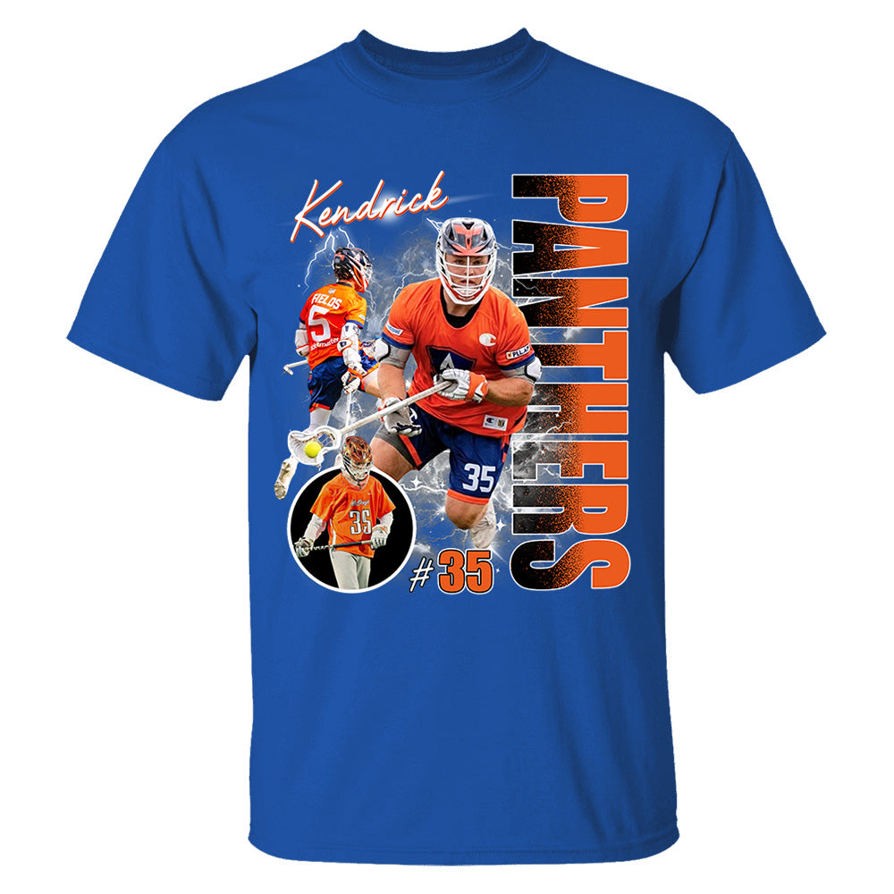 Custom Photo Lacrosse Player Shirt - Personalized Team Name School Name Bootleg Shirt Na02 Do99