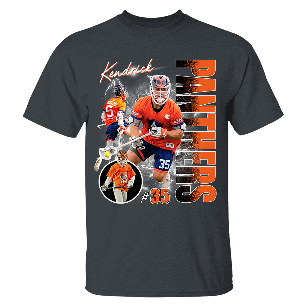 Custom Photo Lacrosse Player Shirt - Personalized Team Name School Name Bootleg Shirt Na02 Do99