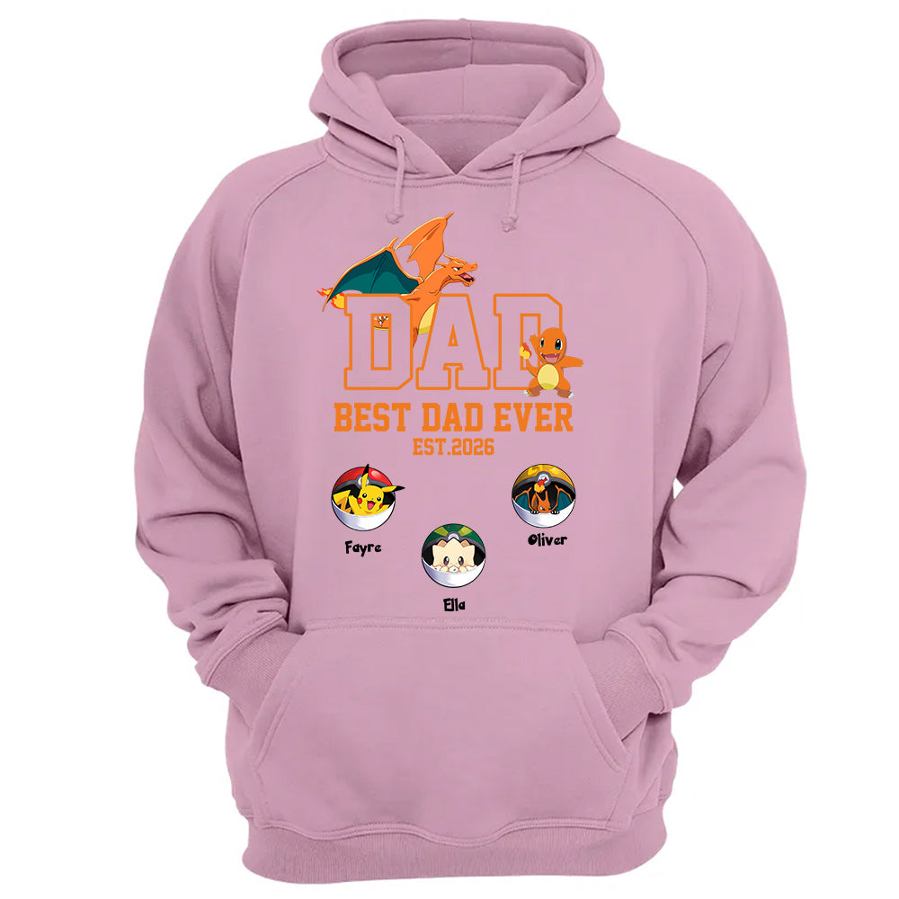 Pokedad Best Dad Ever, Personalized PokeDad Dad Est Shirt, Gift For Father's Day, Gift For Dad Husband MI209 TH23