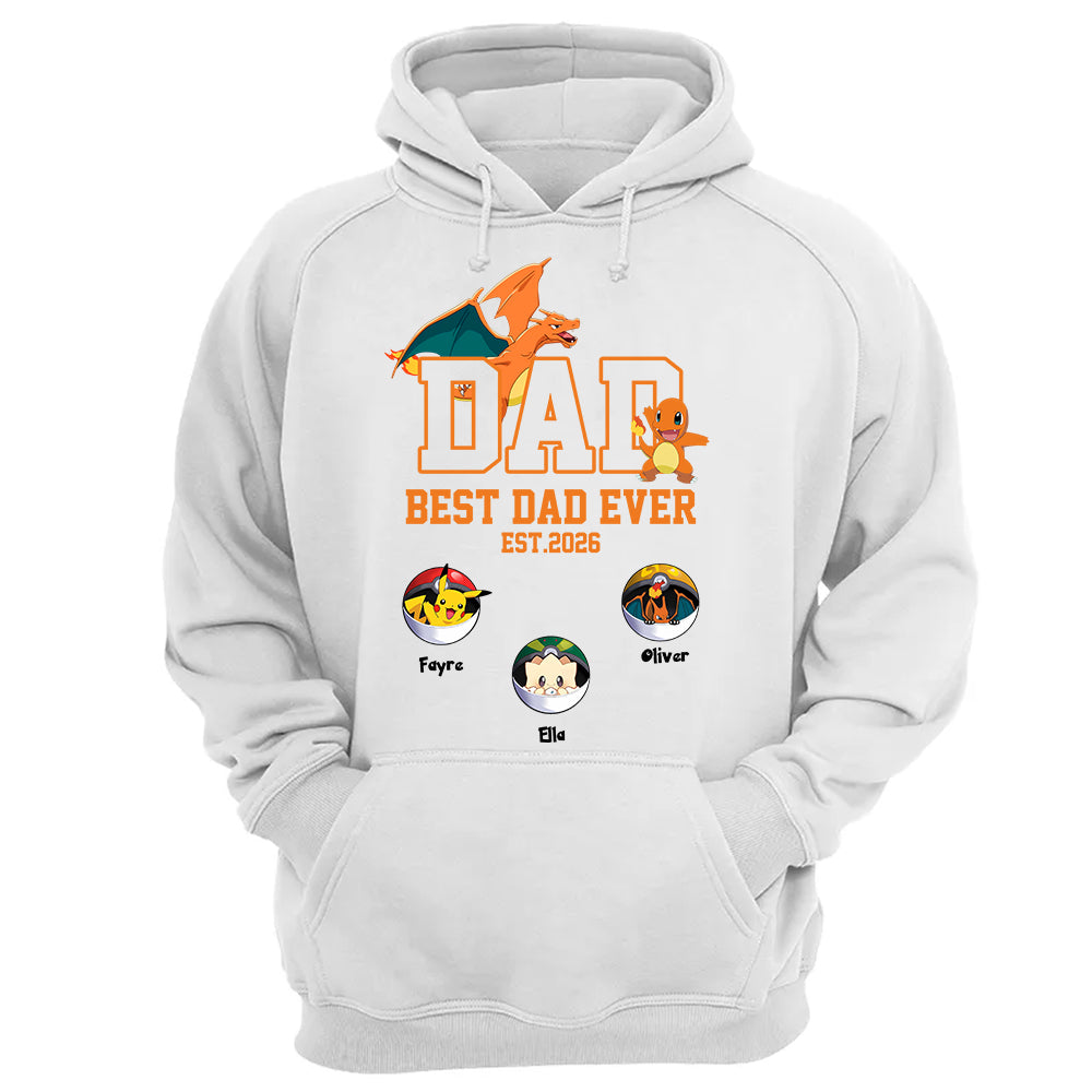 Pokedad Best Dad Ever, Personalized PokeDad Dad Est Shirt, Gift For Father's Day, Gift For Dad Husband MI209 TH23