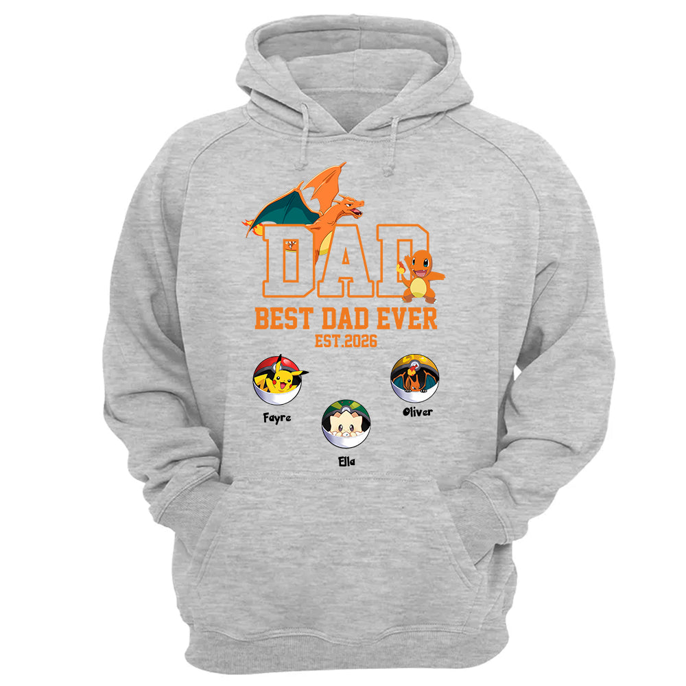 Pokedad Best Dad Ever, Personalized PokeDad Dad Est Shirt, Gift For Father's Day, Gift For Dad Husband MI209 TH23