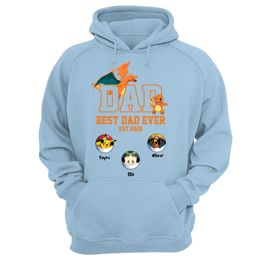 Pokedad Best Dad Ever, Personalized PokeDad Dad Est Shirt, Gift For Father's Day, Gift For Dad Husband MI209 TH23