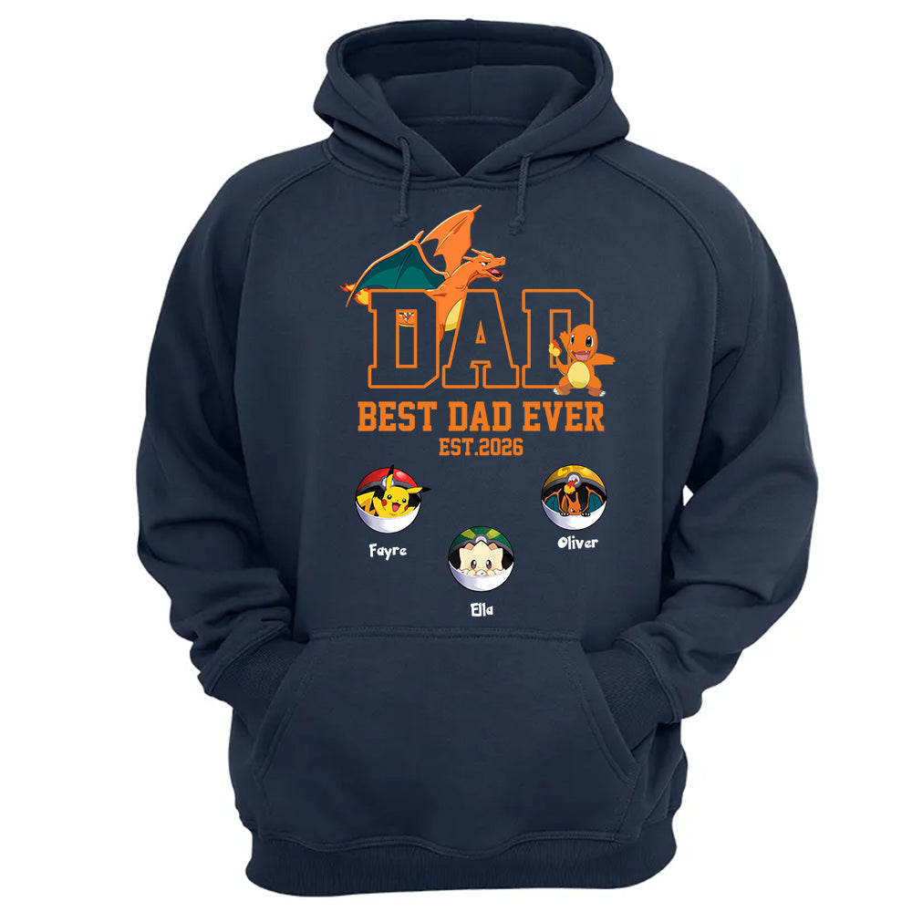 Pokedad Best Dad Ever, Personalized PokeDad Dad Est Shirt, Gift For Father's Day, Gift For Dad Husband MI209 TH23