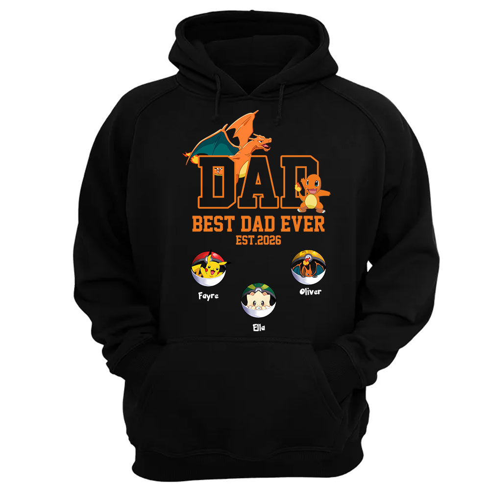 Pokedad Best Dad Ever, Personalized PokeDad Dad Est Shirt, Gift For Father's Day, Gift For Dad Husband MI209 TH23