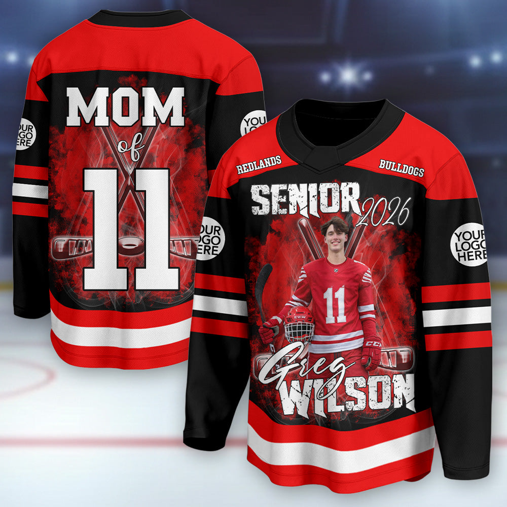 Custom Photo Ice Hockey Jersey Shirt For Ice Hockey Family Game Day Shirt T24