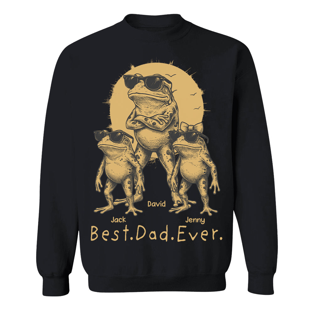 Best Dad Ever Dad Frog, Personalized T-Shirt Father Day, Gifts for Dad Husband, Funny Papa Tshirt Cool Daddy Frog Tee MI209 Hv01