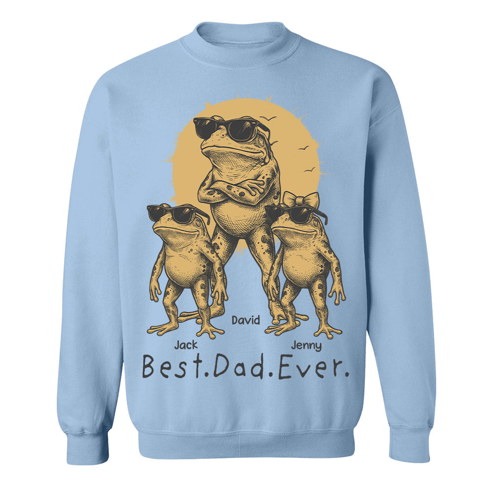 Best Dad Ever Dad Frog, Personalized T-Shirt Father Day, Gifts for Dad Husband, Funny Papa Tshirt Cool Daddy Frog Tee MI209 Hv01