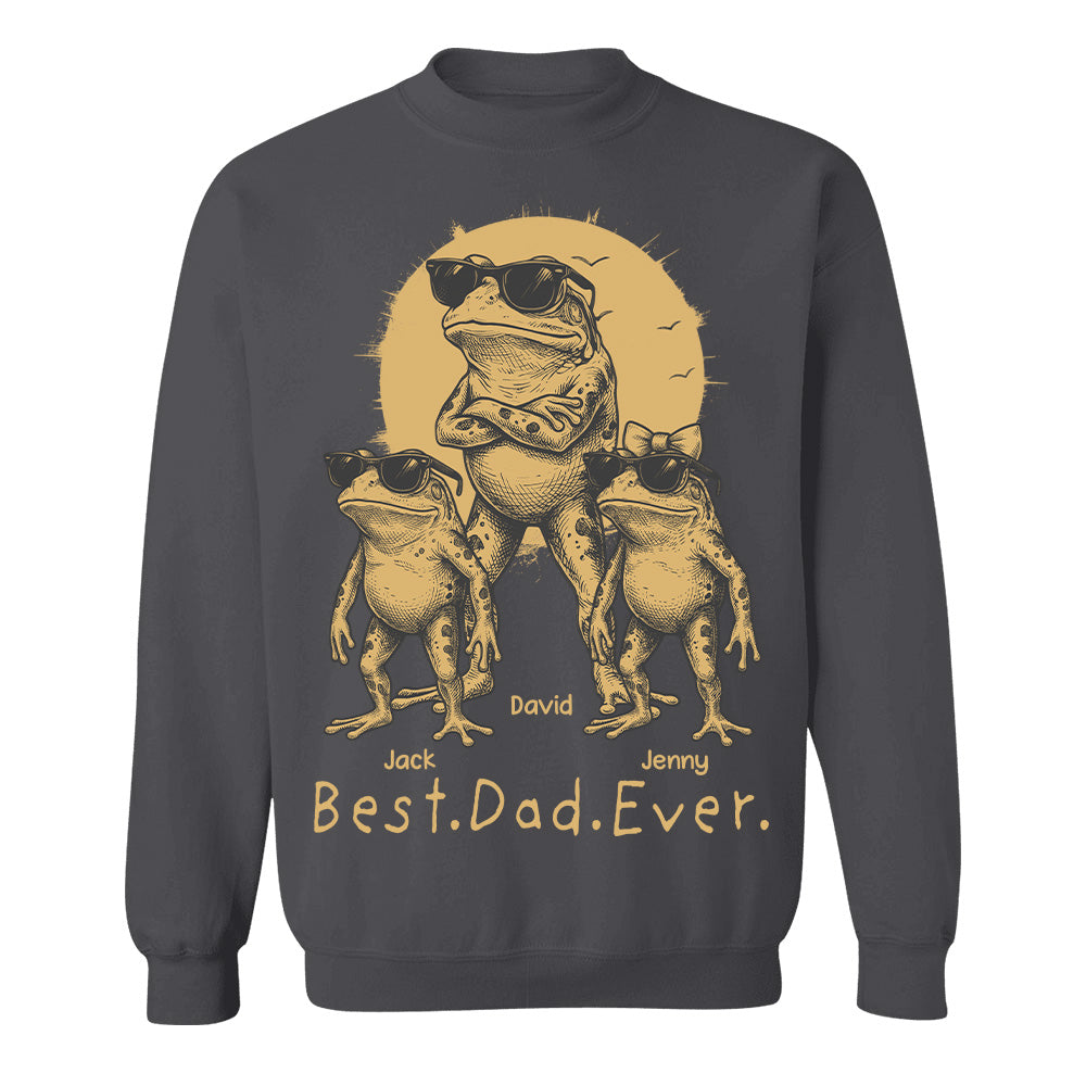 Best Dad Ever Dad Frog, Personalized T-Shirt Father Day, Gifts for Dad Husband, Funny Papa Tshirt Cool Daddy Frog Tee MI209 Hv01