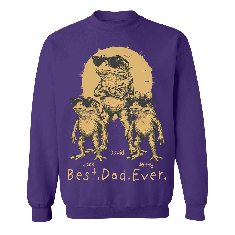 Best Dad Ever Dad Frog, Personalized T-Shirt Father Day, Gifts for Dad Husband, Funny Papa Tshirt Cool Daddy Frog Tee MI209 Hv01