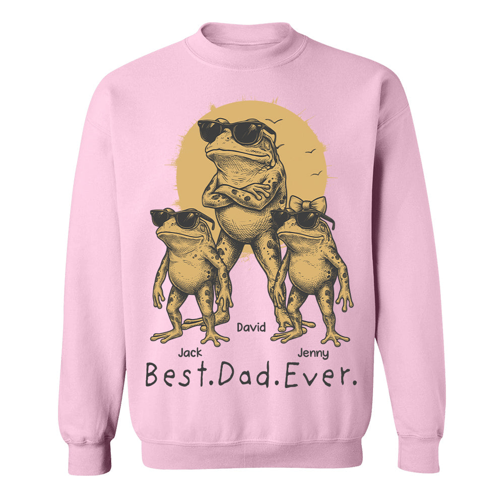 Best Dad Ever Dad Frog, Personalized T-Shirt Father Day, Gifts for Dad Husband, Funny Papa Tshirt Cool Daddy Frog Tee MI209 Hv01