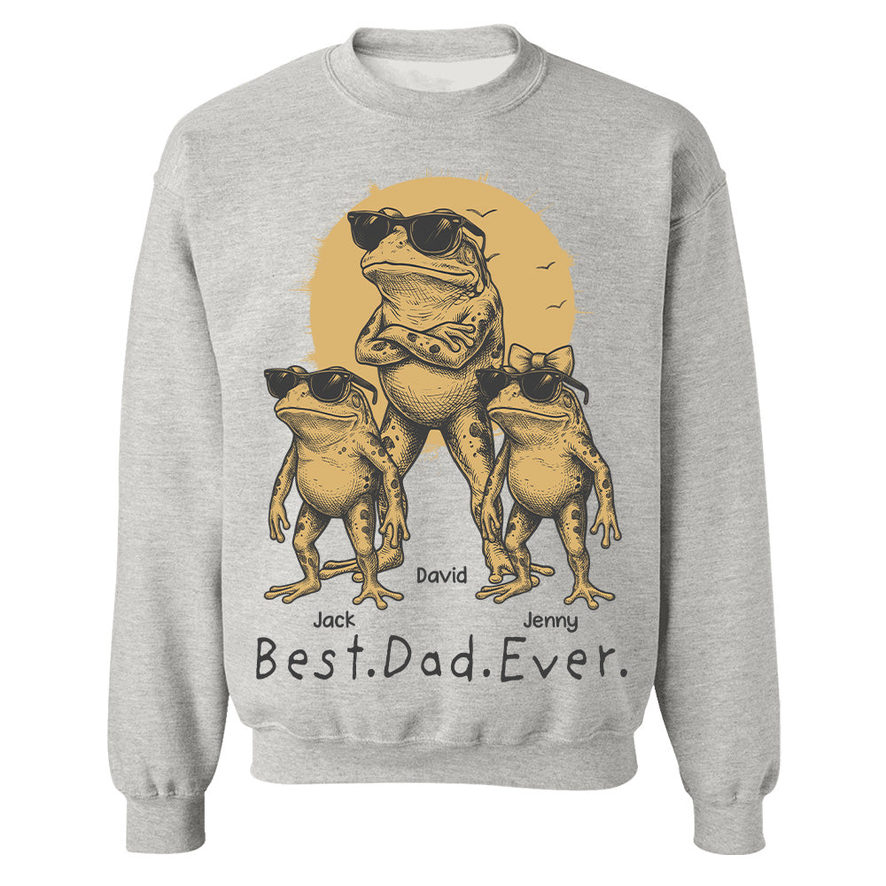 Best Dad Ever Dad Frog, Personalized T-Shirt Father Day, Gifts for Dad Husband, Funny Papa Tshirt Cool Daddy Frog Tee MI209 Hv01