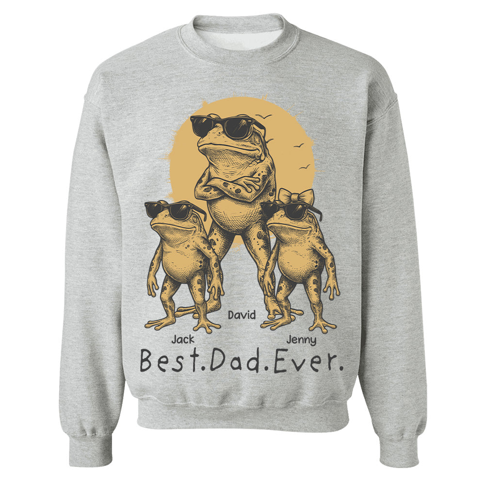 Best Dad Ever Dad Frog, Personalized T-Shirt Father Day, Gifts for Dad Husband, Funny Papa Tshirt Cool Daddy Frog Tee MI209 Hv01
