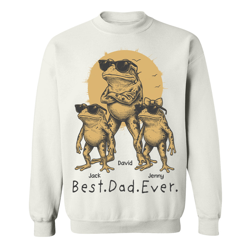 Best Dad Ever Dad Frog, Personalized T-Shirt Father Day, Gifts for Dad Husband, Funny Papa Tshirt Cool Daddy Frog Tee MI209 Hv01