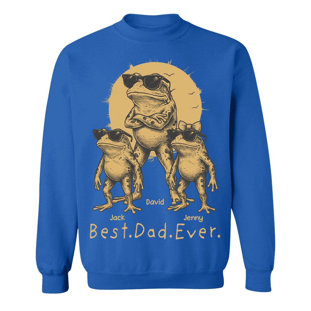 Best Dad Ever Dad Frog, Personalized T-Shirt Father Day, Gifts for Dad Husband, Funny Papa Tshirt Cool Daddy Frog Tee MI209 Hv01