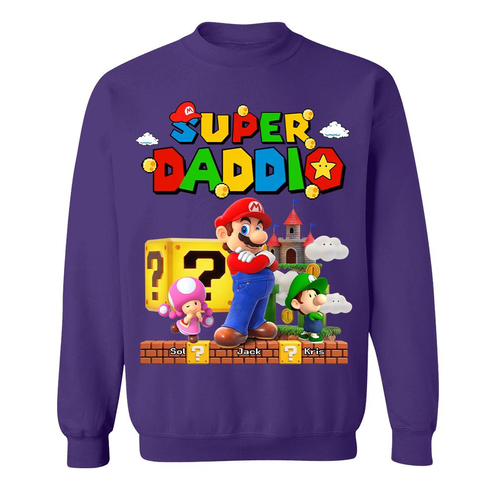Best Dad Ever Super Daddio, Personalized Daddio Shirt Custom Kids Name, Gift For Dad, Gift For Father's Day Vr2 MI209 Hv01