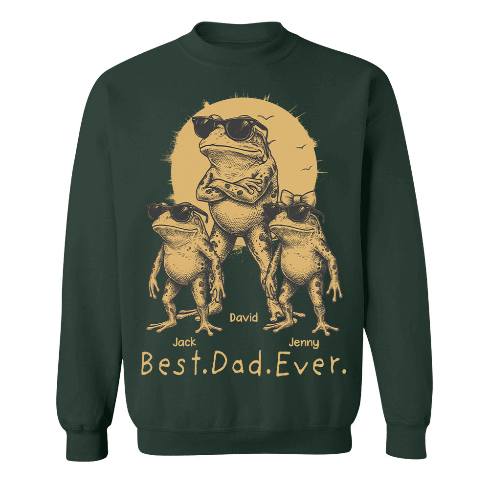 Best Dad Ever Dad Frog, Personalized T-Shirt Father Day, Gifts for Dad Husband, Funny Papa Tshirt Cool Daddy Frog Tee MI209 Hv01