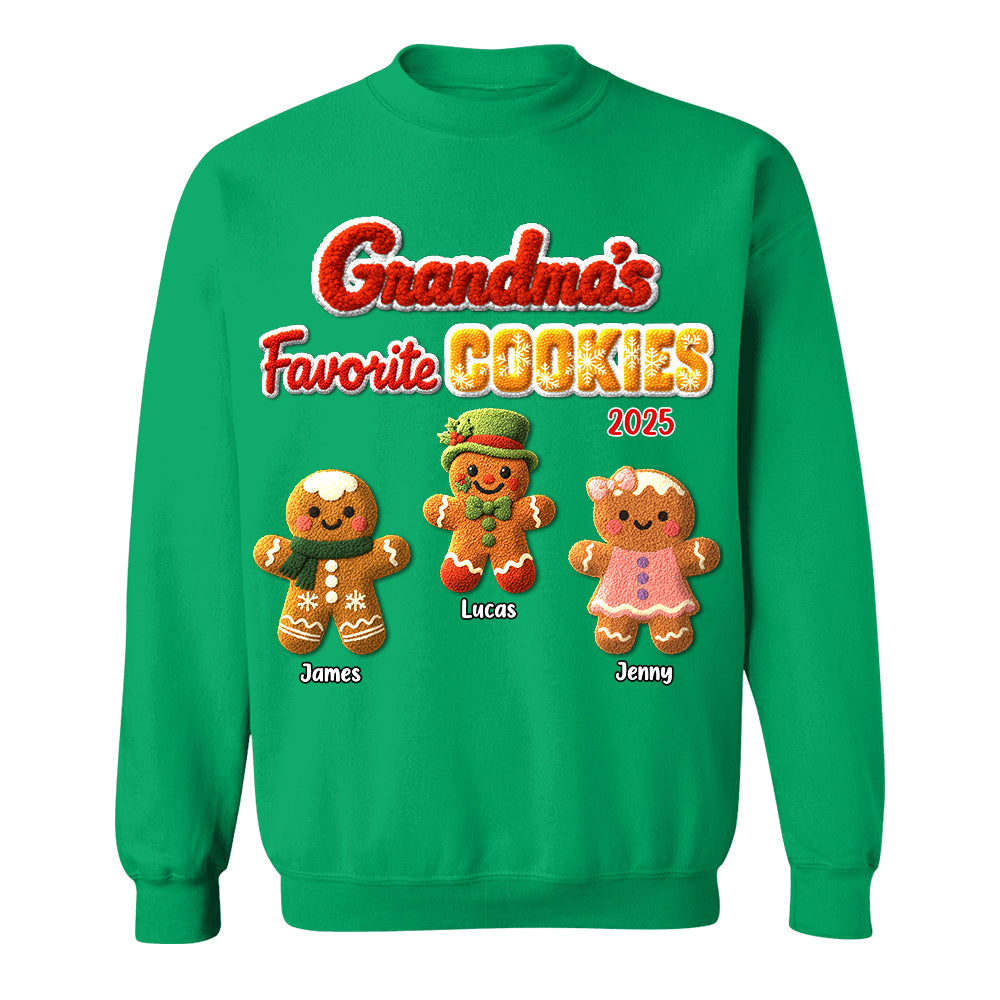 Grandma's Favorite Cookie Crochet Faux Yarn Texture Personalized Shirt Hv01