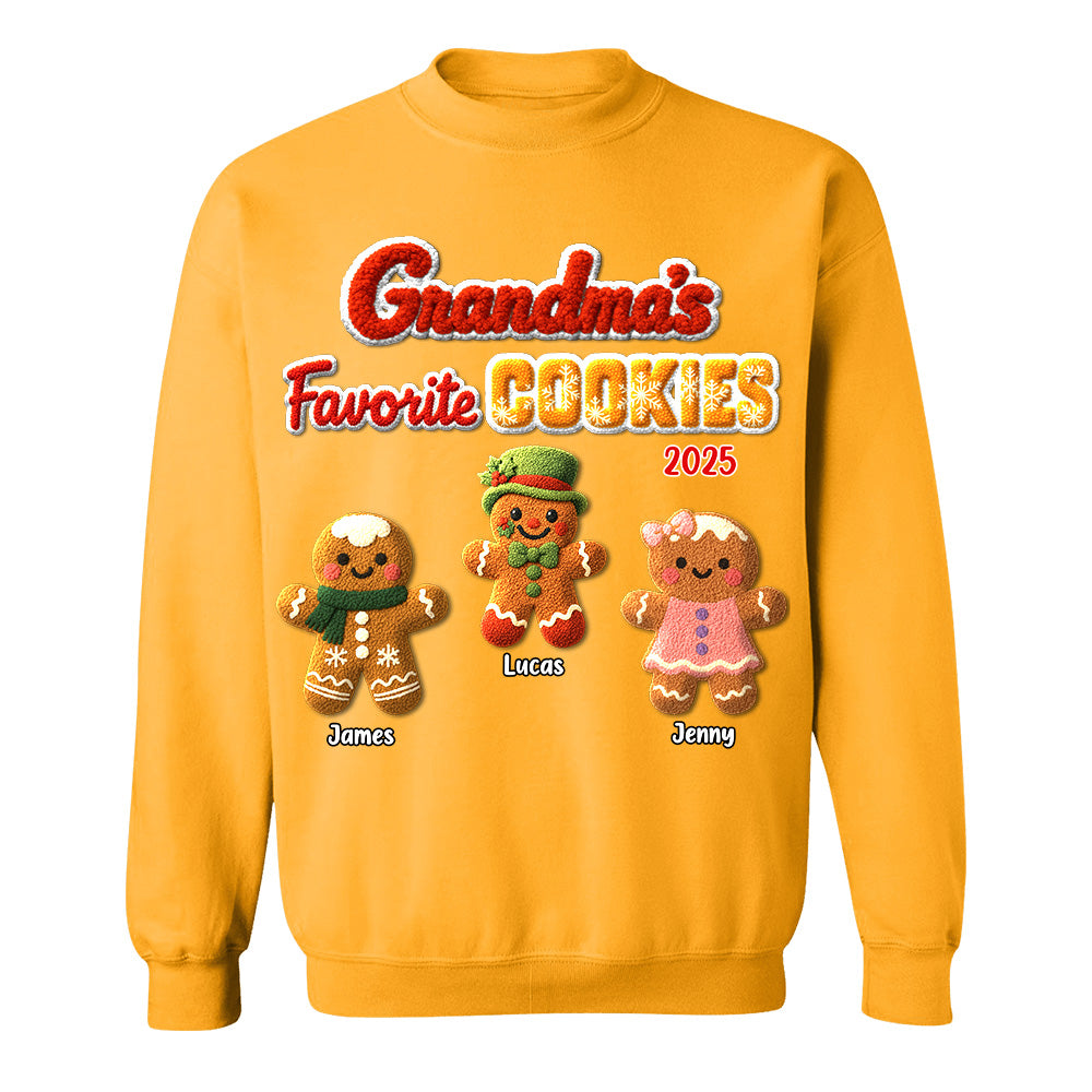 Grandma's Favorite Cookie Crochet Faux Yarn Texture Personalized Shirt Hv01