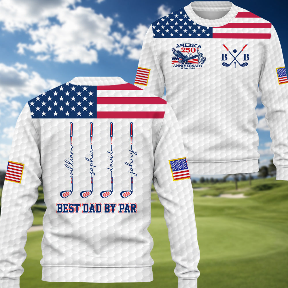 Celebrate America 250th - Anniversary Best Dad By Par - Personalized Polo Shirt For Dad - Gift For Father's Day A2110 Pt99