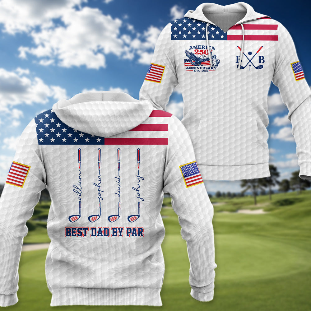 Celebrate America 250th - Anniversary Best Dad By Par - Personalized Polo Shirt For Dad - Gift For Father's Day A2110 Pt99