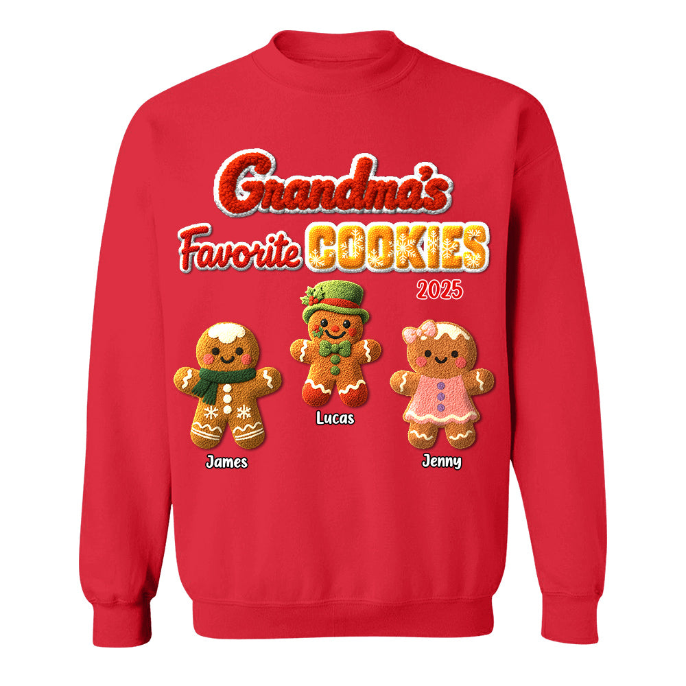 Grandma's Favorite Cookie Crochet Faux Yarn Texture Personalized Shirt Hv01