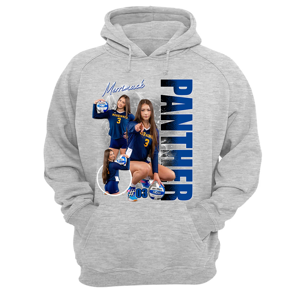 Custom Photo Volleyball Player Shirt - Personalized Team Name School Name Bootleg Shirt T1807 Pt99