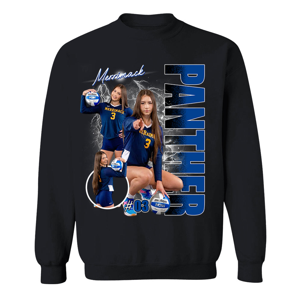 Custom Photo Volleyball Player Shirt - Personalized Team Name School Name Bootleg Shirt T1807 Pt99