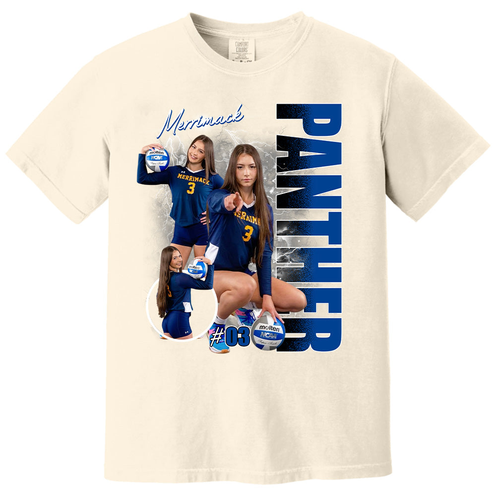 Custom Photo Volleyball Player Shirt - Personalized Team Name School Name Bootleg Shirt T1807 Pt99