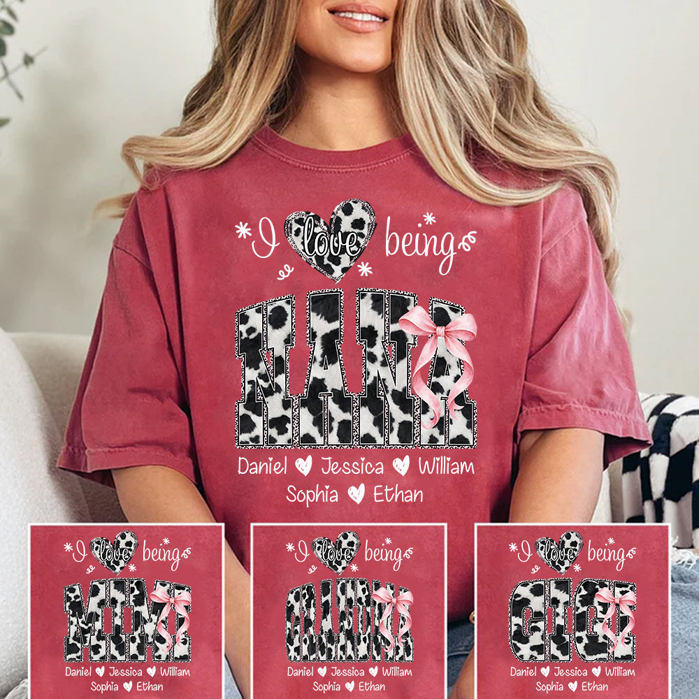 I Love Being Nana Farmhouse Style Shirt with Names, Farmhouse Grandma Tee, Mother’s Day Gift for Nana VH01