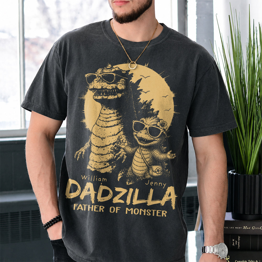 Personalized Dadzilla T-Shirt Father Day Gifts for Dad Funny Papa Tshirt Cool Daddy Dinosaur Tee New Art Hv01