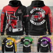 Personalized Trucker Shirt, This Is How I Roll Truck Driver All Over Print Shirt, Custom Name Truck Shirt, Trucker Gift for Men H2511 Trna KL07