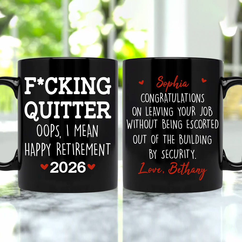 Personalized Retirement 2026 Coffee Mug, Happy Retirement Cup, Custom Retirement Gift For Boss Co Worker, Officially Retired Cup For Her VH01