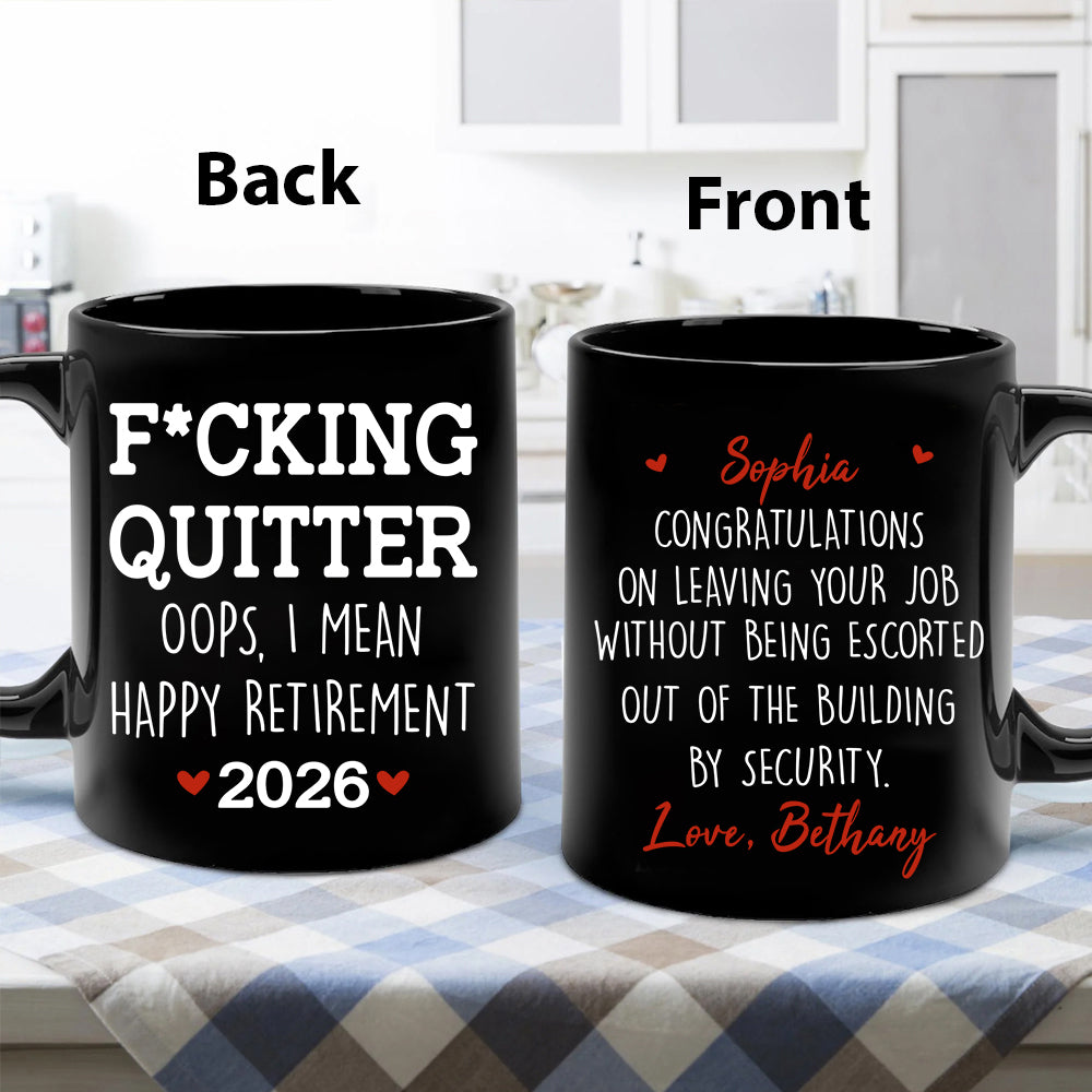 Personalized Retirement 2026 Coffee Mug, Happy Retirement Cup, Custom Retirement Gift For Boss Co Worker, Officially Retired Cup For Her VH01