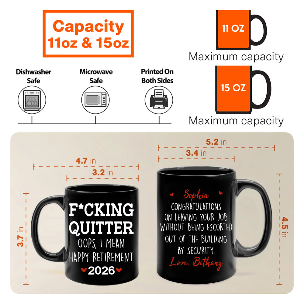 Personalized Retirement 2026 Coffee Mug, Happy Retirement Cup, Custom Retirement Gift For Boss Co Worker, Officially Retired Cup For Her VH01