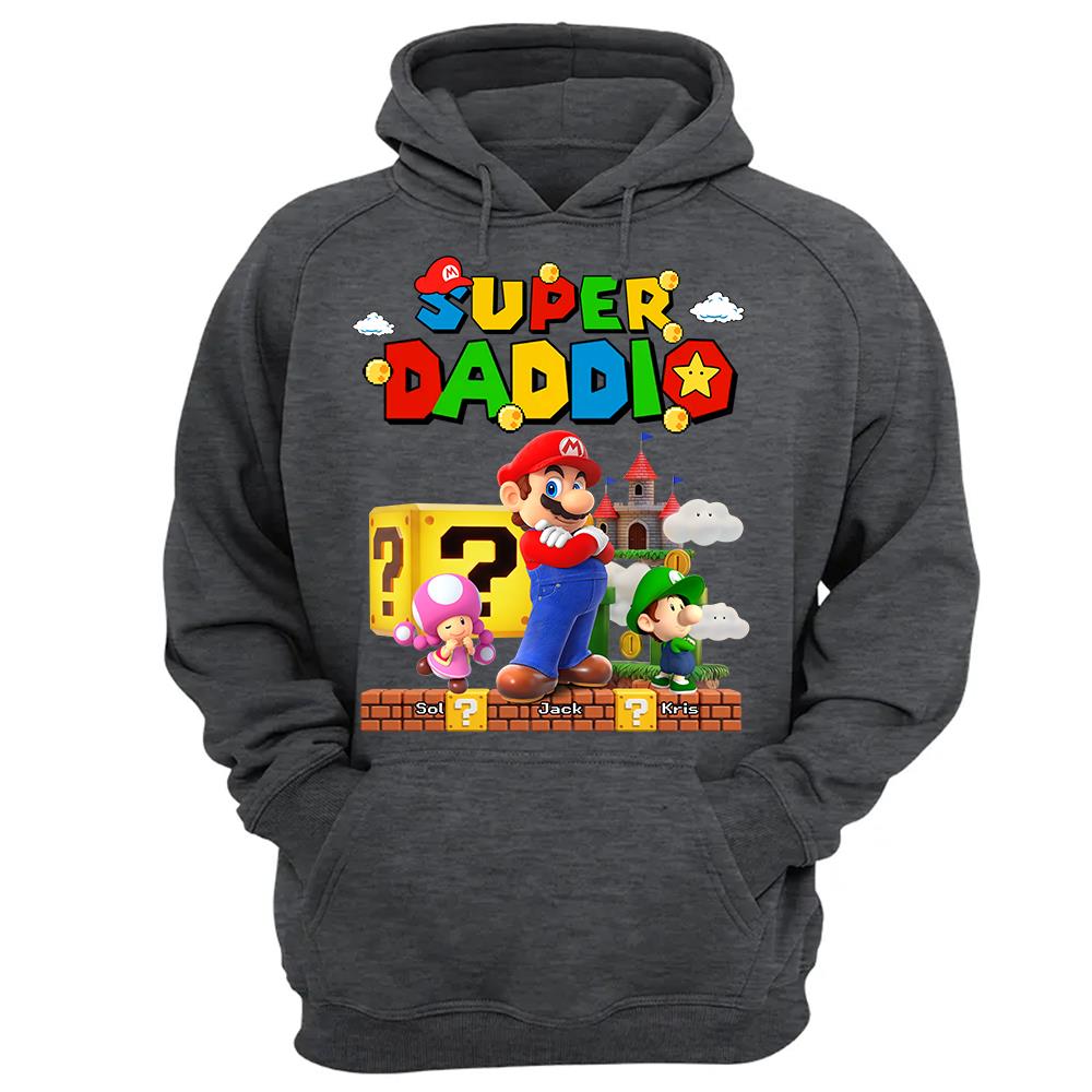 Best Dad Ever Super Daddio, Personalized Daddio Shirt Custom Kids Name, Gift For Dad, Gift For Father's Day Vr2 MI209 Hv01