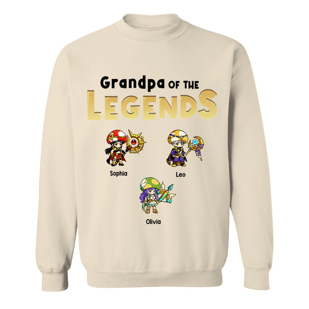 Personalized Father of the Legends Shirt, Custom Gamer Dad Tee With Kids Names, RPG Character Father's Day Gift From Kids, Gaming Papa TH23