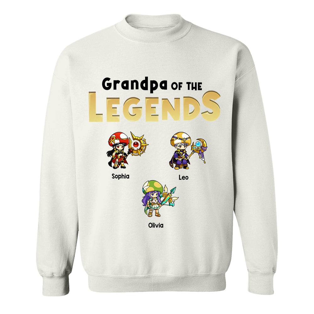 Personalized Father of the Legends Shirt, Custom Gamer Dad Tee With Kids Names, RPG Character Father's Day Gift From Kids, Gaming Papa TH23
