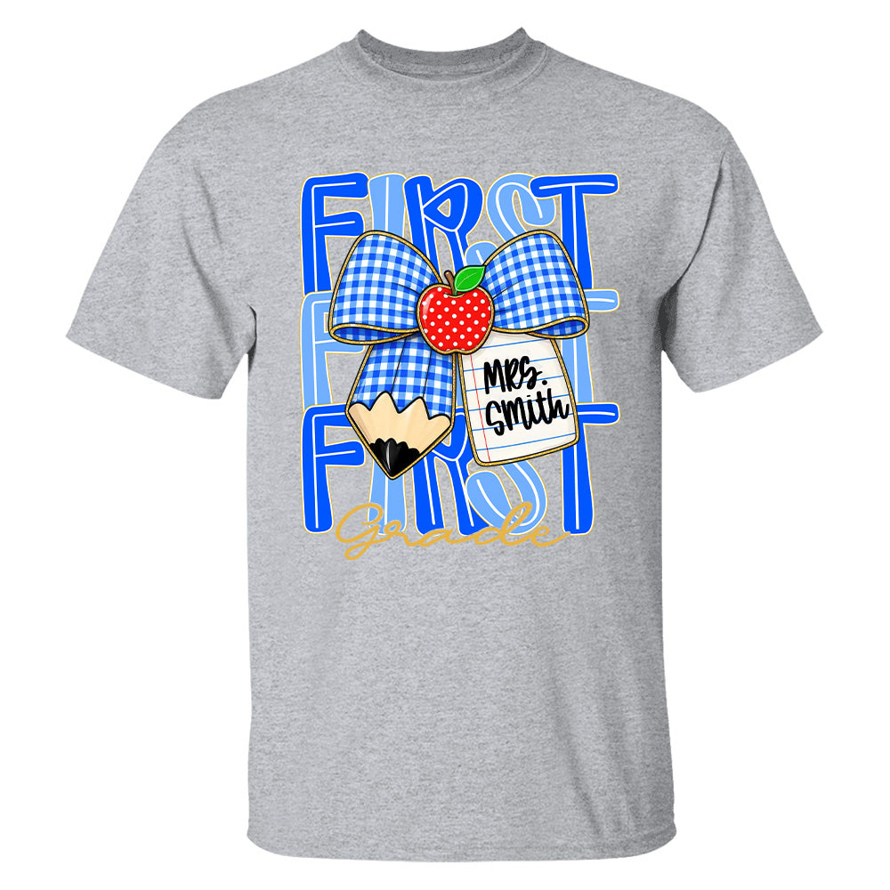 Custom Teacher Grade Shirt, Personalized Teacher Name Tee, Back To School Teacher Team Shirt T24