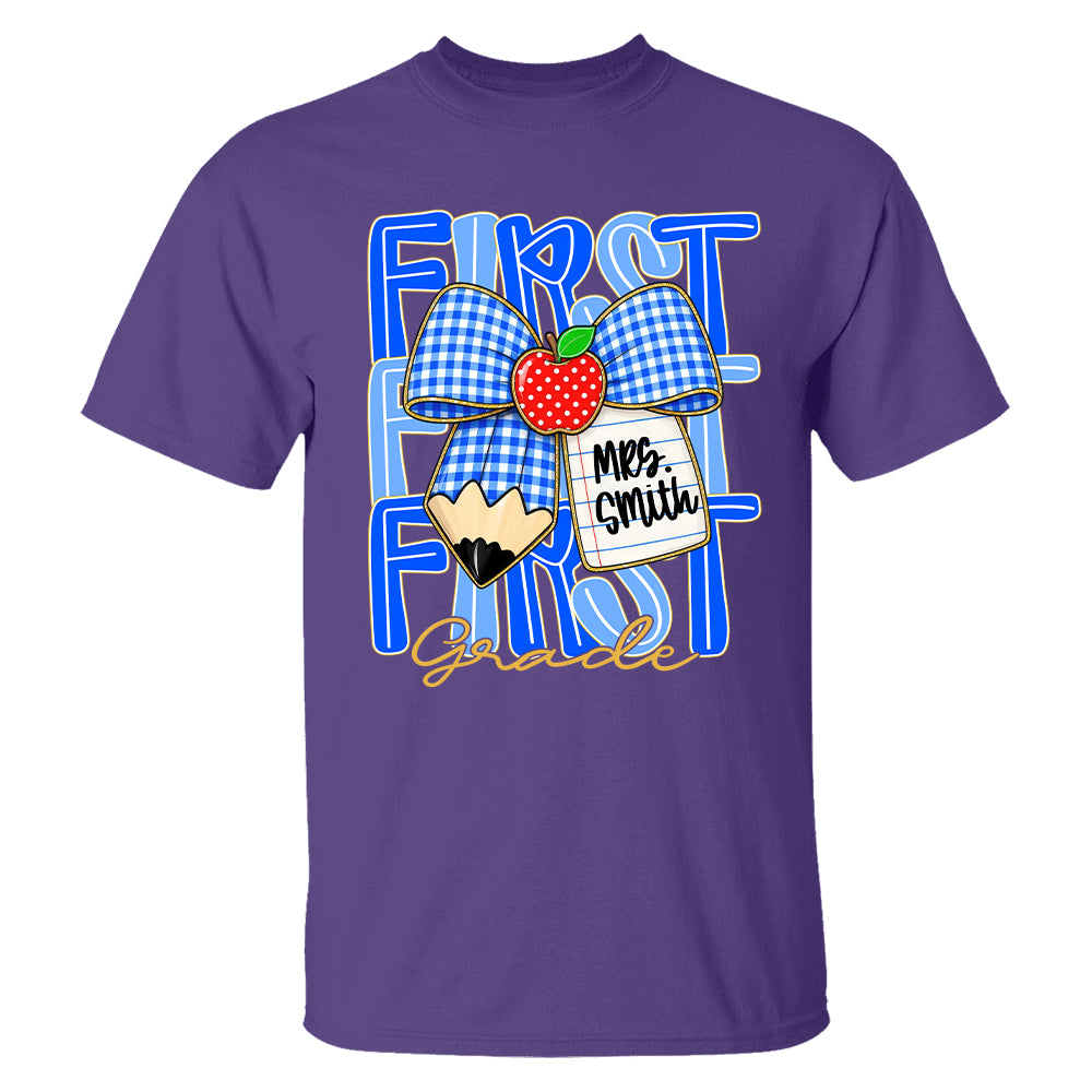 Custom Teacher Grade Shirt, Personalized Teacher Name Tee, Back To School Teacher Team Shirt T24