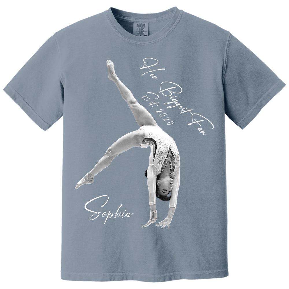 Her Biggest Fan - Washed Tee Retro Bootleg Shirt For Gymnast A2110